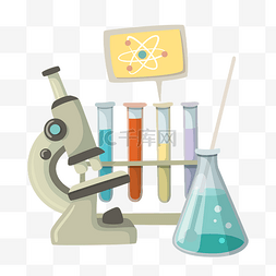 生物生物因素图片_卡通手绘化学生物实验器材