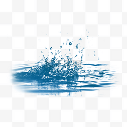 水面动感透明飞溅水滴水珠水花