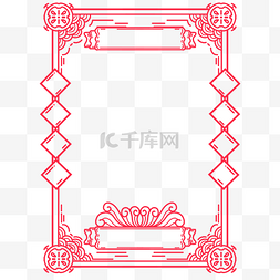 广告花纹图片_中国风手绘复古简约线框