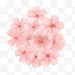 樱花花团装饰粉色PNG