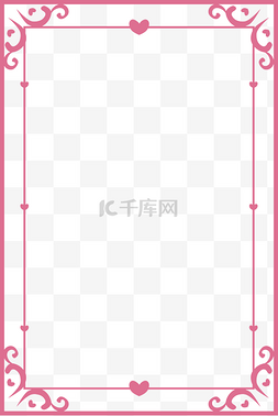 情人节标题框图片_情人节浅紫宫廷花纹长方形海报边