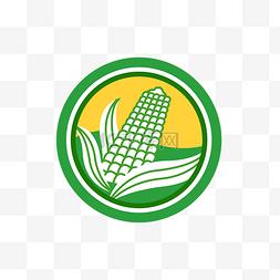 玉米农业主题扁平化矢量图标商标