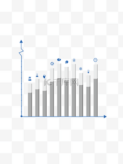 增长趋势图图片_立体可编辑数据图表增长柱状图商