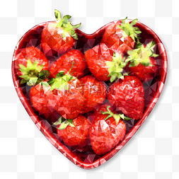 多边形图片_爱心盒子中的草莓