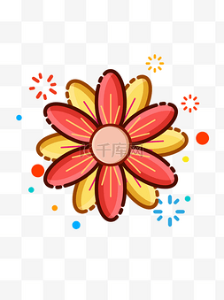 手绘彩色花朵植物图片_MBE卡通手绘彩色花朵植物