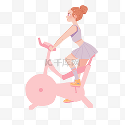健身女孩运动服减肥骑车png格式