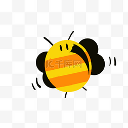 蜜蜂采蜜动图图片_黄色卡通蜜蜂
