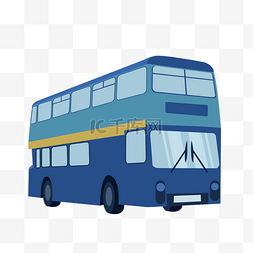 双层大巴士图片_蓝色双层巴士