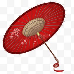 创意雨伞元素图片_雨伞古风油纸伞红色