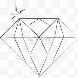 线条钻石图片_手绘钻石矢量图