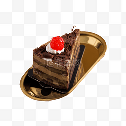 巧克力蛋糕图片_一碟黑森林蛋糕免抠图