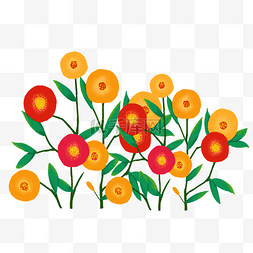 鲜绿图片_手绘插画植物花朵