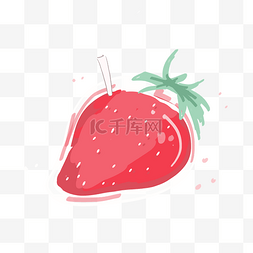 夏天草莓汁卡通手绘
