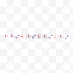 可爱边框分割线图片_紫色花朵分割线元素