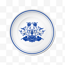 蓝色青花瓷图片_盘子实物青花瓷餐盘瓷盘餐具