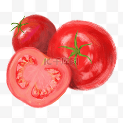 红色易拉宝喜庆图片_水果蔬菜有机实物西红柿手绘水彩