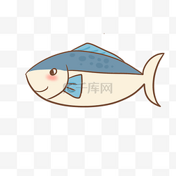 鱼可爱图片_可爱海洋动物蓝背鱼插画