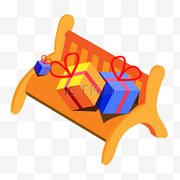 礼盒橙色图片_2.5D椅子橙色座椅