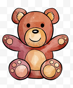 孕妇海报图片_卡通水彩儿童玩具熊设计