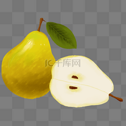 黄色水果梨子插画
