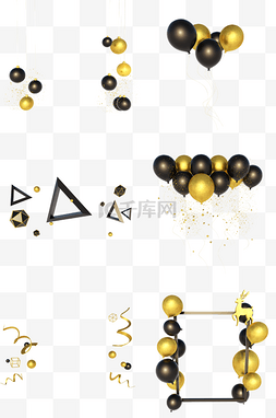 三角形3d立体图片_C4D立体电商黑金质感高端大气漂浮