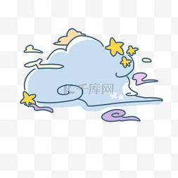 海星卡通海星图片_可爱海浪海星卡通边框手绘插画