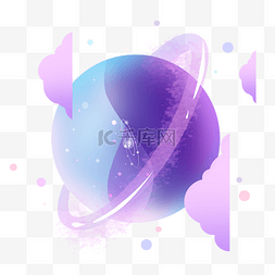 创意星球图片_紫色的宇宙星球插画