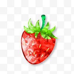 多边形图片_立体几何创意水晶可爱的水果草莓