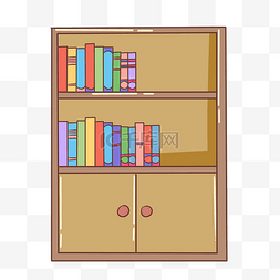 木头手绘图片_黄色的书柜手绘插画