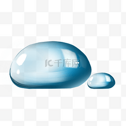 水滴装饰画卡通蓝色透明