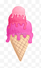 粉红色冰淇淋手绘