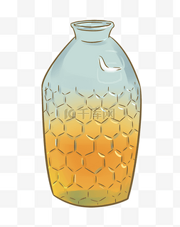 漂亮的蜂蜜罐手绘插画