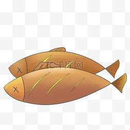 创意美味鱼肉插画