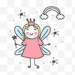 卡通小天使公主矢量素材