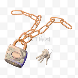 锁链图片_手绘锁链装饰素材