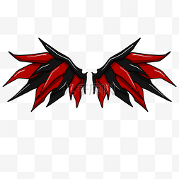 黑红交叉的恶魔之翼插画