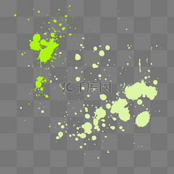 绿色炫彩图片_绿色点状油漆喷溅元素