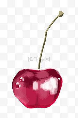 红色的樱桃图片_红色的樱桃手绘插画
