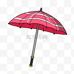 手绘旅行雨伞插画
