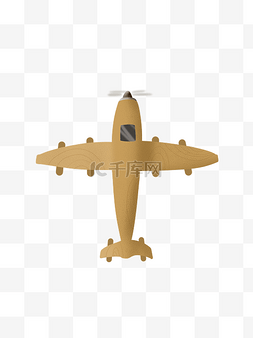 复古木质飞机插画PNG图片