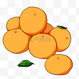 水果季节图片_秋季农作物水果橘子手绘插画