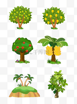 植物卡通树木图片_手绘矢量卡通树木素材