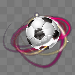 火焰特效足球图片_光线环绕的炫酷足球矢量免抠图