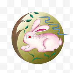 可爱卡通彩色卡通漂浮小白兔