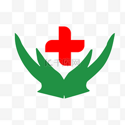 服装logo图片_绿色的医院标志矢量