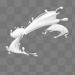 飞溅的白色牛奶插画