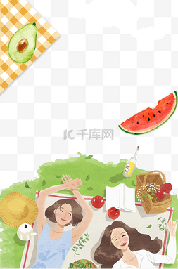 清新夏日主题图片_卡通夏天清凉度假主题边框