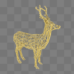灰色晶格图片_C4D晶格黄金鹿