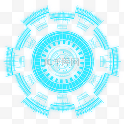 蓝色科技开启元素图标高清图