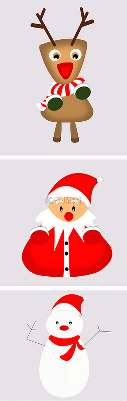 圣诞老人鼻子图片_圣诞节老人和麋鹿与雪人